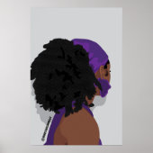 美的な黒い女性の自然な髪 ポスター (正面)