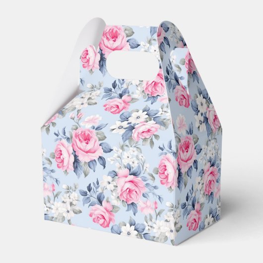 美的に汚れたシックなピンクのバラのシームレスなパターン フェイバーボックス (裏面サイド)