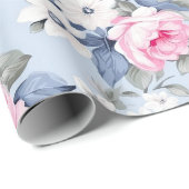 美的に汚れたシックなピンクのバラのシームレスなパターン ラッピングペーパー (ロールコーナー)