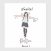 美的アニメ制服女の子カスタマイズ可能 シール (シート)