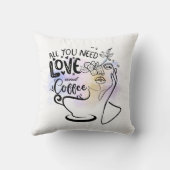 美的イラスト、ガールズコーヒー クッション (裏面)