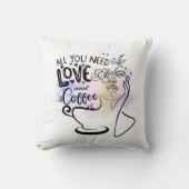美的イラスト、ガールズコーヒー クッション (正面)