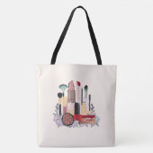 美的イラスト、ガールズコーヒー トートバッグ (正面)