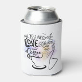 美的イラスト、ガールズコーヒー 缶クーラー (缶正面)