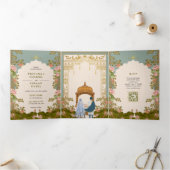 美的インディアン結婚のQRコードすべてを1つにまとめる 三つ折り招待状 (内部)