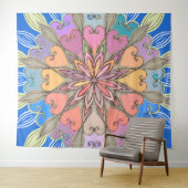 美的ウォールアートアートアートアートワークカラフルパステルマンダラ タペストリー (インサイチュ(横))