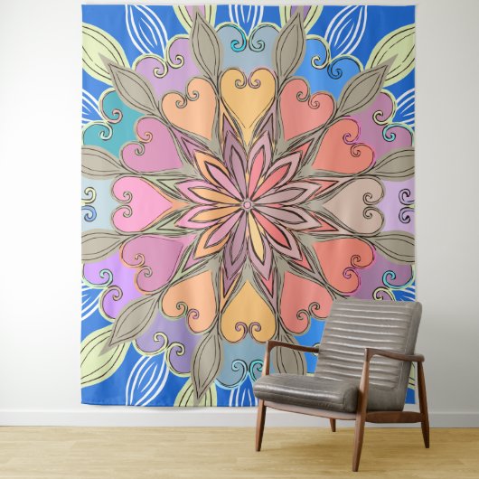 美的ウォールアートアートアートアートワークカラフルパステルマンダラ タペストリー (インサイチュ)