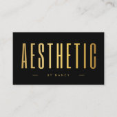 美的エステティシャンQrコードロゴブラックと金ゴールド 名刺 (正面)