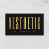 美的エステティシャンQrコードロゴブラックと金ゴールド 名刺 (正面)