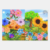 美的エレガントフローラ花 – 贈り物 ラッピングペーパーシート (正面2)