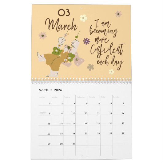 美的エレガント美的肯定2025 カレンダー (3月 2026)