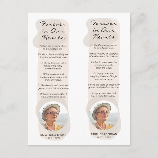 美的カスタム写真追悼式しおり シーズンカード (正面)