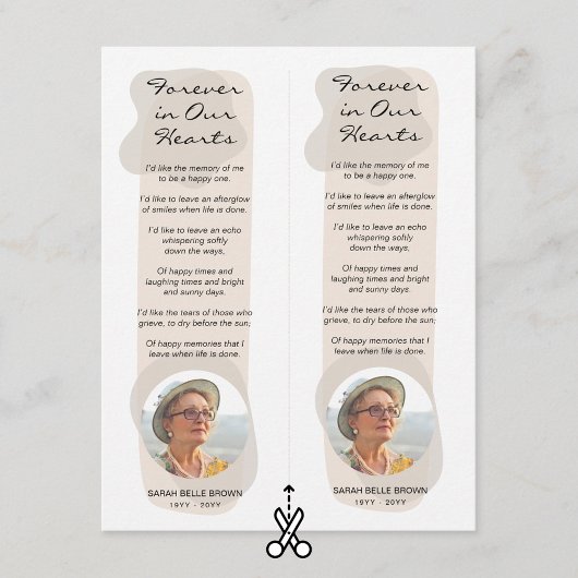 美的カスタム写真追悼式しおり シーズンカード