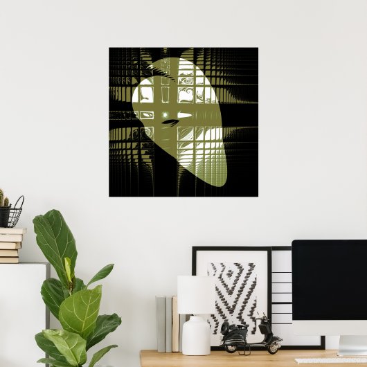 美的グランジフラクタル芸術 ポスター (ホームオフィス)