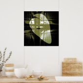 美的グランジフラクタル芸術 ポスター (キッチン)