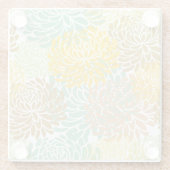 美的ダリア花柄 ガラスコースター (裏面)