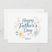 美的ハッピーファーザーズデイカード名前をカスタムする ポストカード (正面/裏面)
