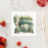 美的フランスのカフェ、ヴィンテージ、 スタンダードカクテルナプキン (インサイチュ)