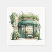 美的フランスのカフェ、ヴィンテージ、 スタンダードカクテルナプキン (正面)