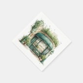 美的フランスのカフェ、ヴィンテージ、 スタンダードカクテルナプキン (角)