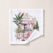 美的フランスのカフェ、ヴィンテージ、 バスタオルセット (ウォッシュタオル)