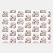 美的フランスのカフェ、ヴィンテージ、 ラッピングペーパーシート (正面3)