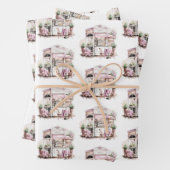 美的フランスのカフェ、ヴィンテージ、 ラッピングペーパーシート (インサイチュ)