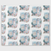 美的フランスのカフェ、ヴィンテージ、 ラッピングペーパー (フラット)