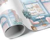 美的フランスのカフェ、ヴィンテージ、 ラッピングペーパー (ロールコーナー)