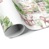 美的フランスのカフェ、ヴィンテージ、 ラッピングペーパー (ロールコーナー)