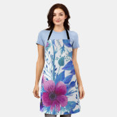 美的フローラのシームレスなパターン エプロン (着用した状態)