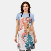 美的フローラのシームレスなパターン エプロン (着用した状態)