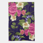 美的フローラのシームレスなパターン キッチンタオル (縦)