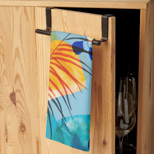 美的フローラのシームレスなパターン キッチンタオル