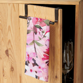 美的フローラのシームレスなパターン キッチンタオル