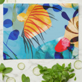 美的フローラのシームレスなパターン キッチンタオル (折り畳み)