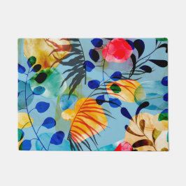 美的フローラのシームレスなパターン ドアマット