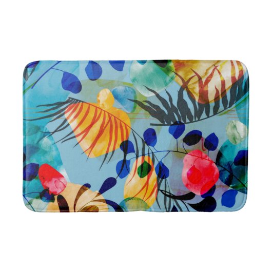 美的フローラのシームレスなパターン バスマット (正面)