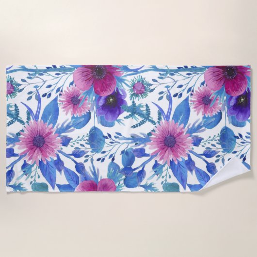 美的フローラシャワーカーテン ビーチタオル (正面)