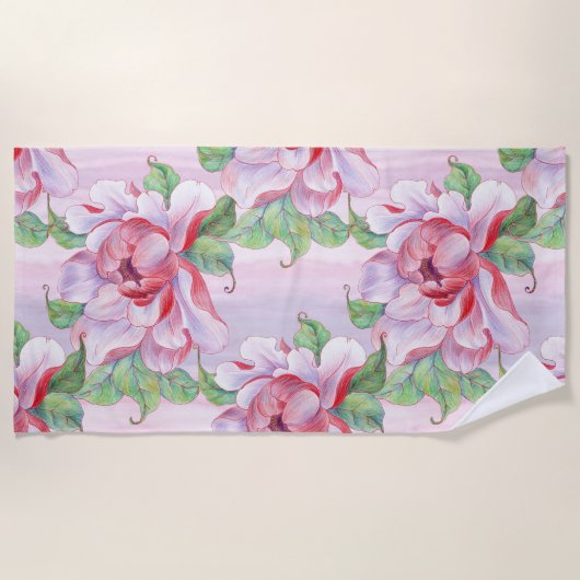 美的フローラ ビーチタオル (正面)