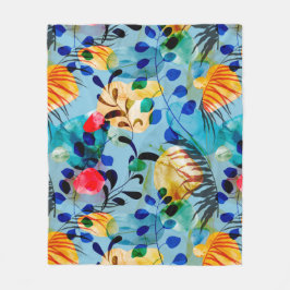 美的フローラ フリースブランケット