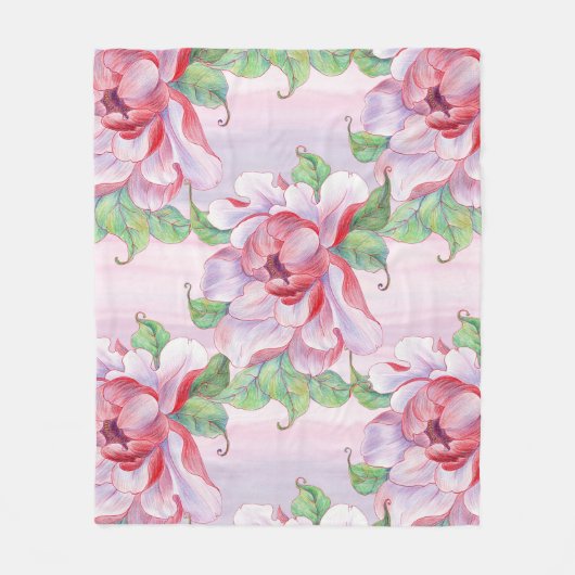 美的フローラ フリースブランケット (正面)