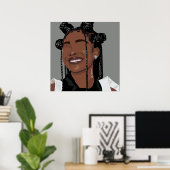 美的ブラックスキンガールマーサイマーティンスマイルアート ポスター (ホームオフィス)