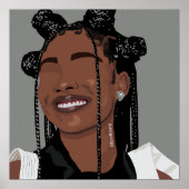 美的ブラックスキンガールマーサイマーティンスマイルアート ポスター (正面)