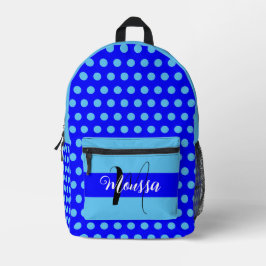 美的ブルーカラー – クールイニシャル名モノグラム プリントバックパック