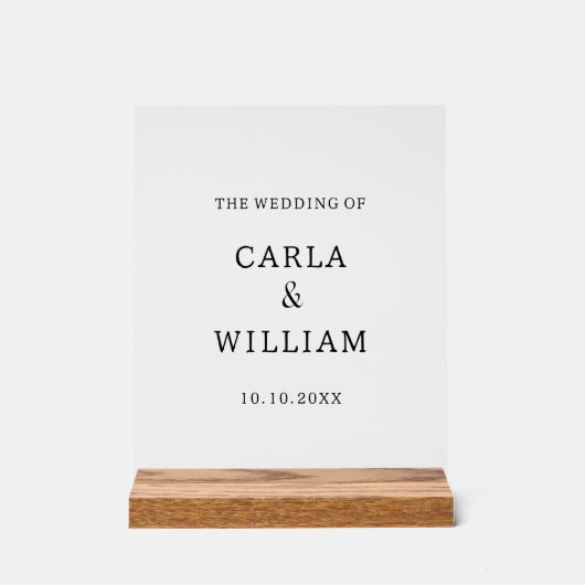 美的ミニマルカスタム主義文字結婚のビジネス アクリルサイン (正面)