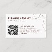 美的ミニマルモダンリスト自然フローラQRコード 名刺 (裏面)