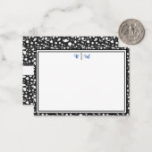 美的ミニマル縁どリストとモノグラムブラック ノートカード (正面/裏面インサイチュ)