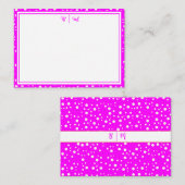 美的ミニマル縁どリストピンク&モノグラム ノートカード (正面/裏面)