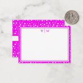 美的ミニマル縁どリストピンク&モノグラム ノートカード (正面/裏面インサイチュ)